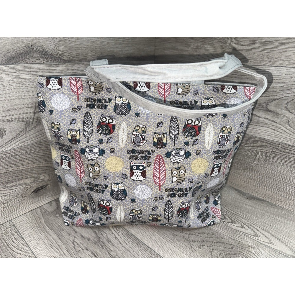 Canvas tote Bag Light Purple Forest Owl